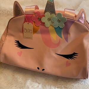 MISS GWEN’S  kids Pink Unicorn Flower Crown Large Duffel bag NWT